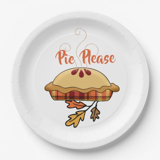 パイをお願い |アップルパイ |感謝祭の休日 ペーパープレート (正面)