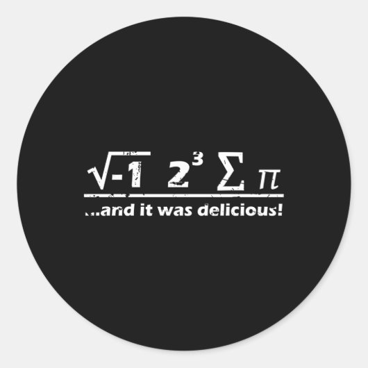 パイを八つ食べ当てて美味しかった ラウンドシール (正面)