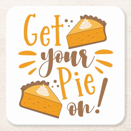 パイを出せ! スクエアペーパーコースター (正面)
