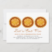 パイを食べよ | Water Color 焼いた Pies Thanksgiving 招待状 (正面)