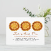 パイを食べよ | Water Color 焼いた Pies Thanksgiving 招待状 (スタンド正面)