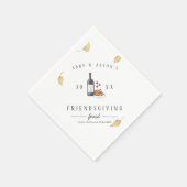 パイを食べろ、ワインを飲め、感謝しろ ｜ 感謝祭 スタンダードカクテルナプキン (角)