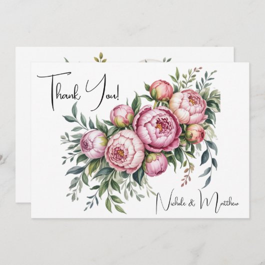 パイエレガントニーフローラ結婚サンキューカード 招待状 (正面/裏面)