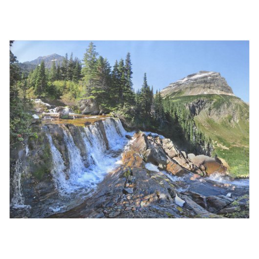 パイオタ滝 – グレイシャーナショナルパーク テーブルクロス (正面(横))