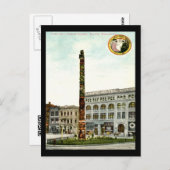 パイオニアスクエア、シアトル1908ヴィンテージ ポストカード (正面/裏面)