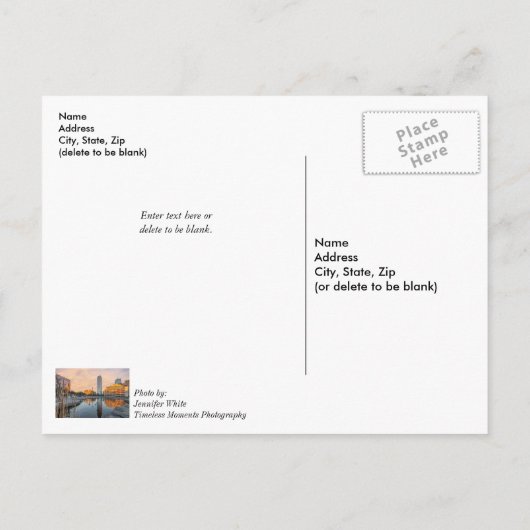 パイオニアープラザの池 朝の応援ポストカード ポストカード (裏面)