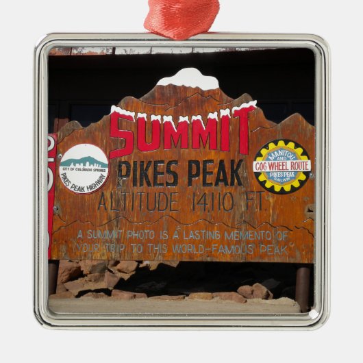 パイクのピーク頂上、コロラド州 メタルオーナメント (正面)