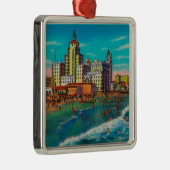 パイクの前部および浸るビーチ、ロングビーチ メタルオーナメント (右)