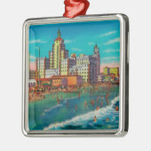 パイクの前部および浸るビーチ、ロングビーチ メタルオーナメント (左)