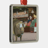 パイクの場所のSeattleFishのトスそして青銅のブタ メタルオーナメント (右)