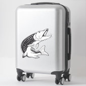 パイクステッカー – Pike魚釣りスタンプ – Fisher シール (スーツケース)