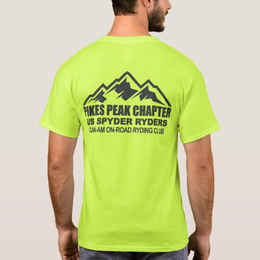 パイクスピーク支部 - パイクスピークマウンテン - 黒 Tシャツ (裏面)