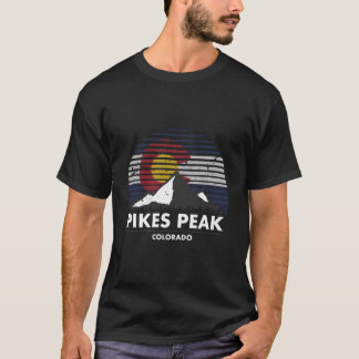 パイクスピーク コロラド フラッグ マウンテン アドベンチャー Tシャツ