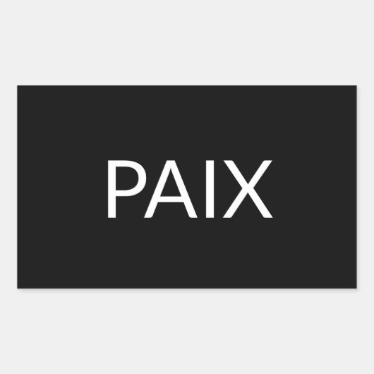 パイクス白黒フランスの平和ミニマシンプルリスト 長方形シール (正面)