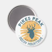 パイクピークコロラドハイキングスキー旅行 マグネット (正面/裏面)