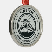 パイクピークコロラドハイキングスキー旅行 メタルオーナメント (右)