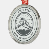 パイクピークコロラドハイキングスキー旅行 メタルオーナメント (左)