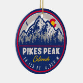 パイクピークコロラドマウンテンキャンピングハイキング セラミックオーナメント (右)