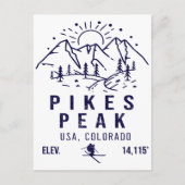 パイクピークコロラドミニマリストスキーのお土産 ポストカード (正面)