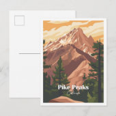 パイクピークスコロラドアートワークトラベルプレイス ポストカード (正面/裏面)
