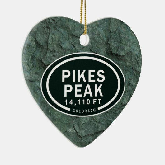 パイクピークパーソナライズされたコロラドロッキーマウンテンズ セラミックオーナメント (右)