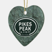パイクピークパーソナライズされたコロラドロッキーマウンテンズ セラミックオーナメント (左)