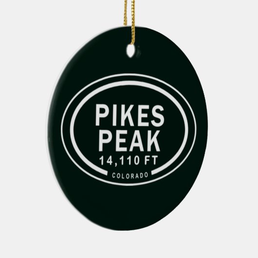 パイクピークパーソナライズされたコロラドロッキーマウンテン セラミックオーナメント (右)