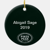パイクピークパーソナライズされたコロラドロッキーマウンテン セラミックオーナメント (裏面)
