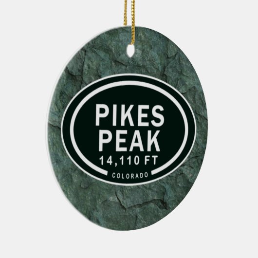 パイクピークパーソナライズされたコロラド春ズマウンテン セラミックオーナメント (右)