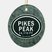 パイクピークパーソナライズされたコロラド春ズマウンテン セラミックオーナメント (左)