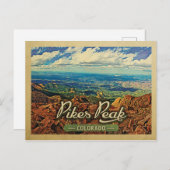 パイクピークポストカードコロラドヴィンテージトラベル ポストカード (正面/裏面)