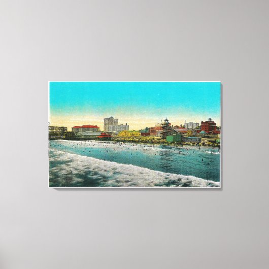 パイクフロントとロングビーチ，カリフォルニア キャンバスプリント (正面)