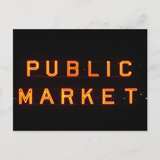 パイクプレイスマーケットアットナイト ポストカード (正面)