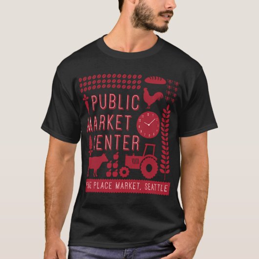 パイクプレイスマーケット - シアトル Tシャツ (正面)