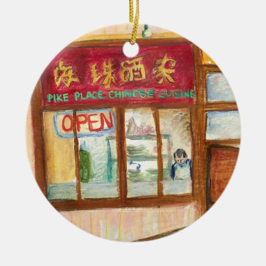 パイクプレイスレストランズオーナメント（ワシントン州シアトル） セラミックオーナメント (正面)