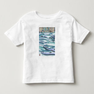 パイクプレースマーケットの氷のSeattleFish トドラーTシャツ