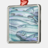 パイクプレースマーケットの氷のSeattleFish メタルオーナメント (左)