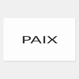 パイクホワイトブラック平和フランスのミニマシンプルリスト 長方形シール