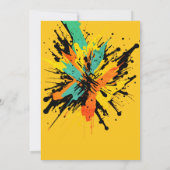 パイクールンカラフルボール(ばちゃばちゃ)跳ねるイエローパーティー 招待状 (裏面)