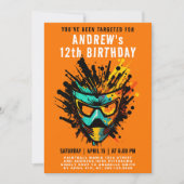 パイクールンカラフルボール（ばちゃばちゃ）跳ねるオレンジパーティー 招待状 (正面)