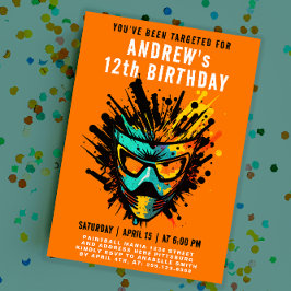 パイクールンカラフルボール（ばちゃばちゃ）跳ねるオレンジパーティー 招待状