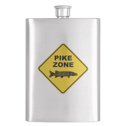 パイク魚釣りゾーン標識 フラスク (正面)