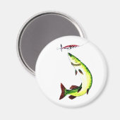 パイク魚釣り及びフライフィッシング磁石 マグネット (正面/裏面)