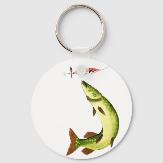 パイク魚釣り キーホルダー (正面)