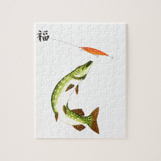 パイク魚釣り ジグソーパズル (縦)