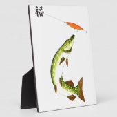 パイク魚釣り フォトプラーク (側面)