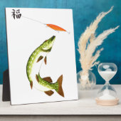 パイク魚釣り フォトプラーク (側面)