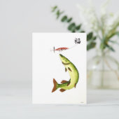 パイク魚釣り ポストカード (スタンド正面)