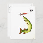 パイク魚釣り ポストカード (正面/裏面)