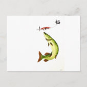 パイク魚釣り ポストカード (正面)